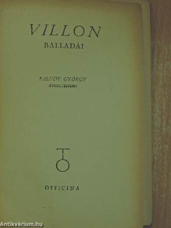 Villon balladái Faludy György átköltésében