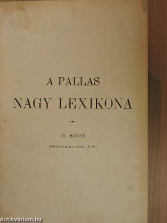 A Pallas Nagy Lexikona VI. (töredék)