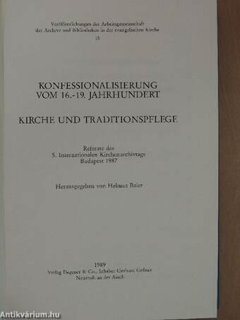 Konfessionalisierung vom 16.-19. Jahrhundert