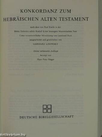 Konkordanz zum Hebräischen Alten Testament