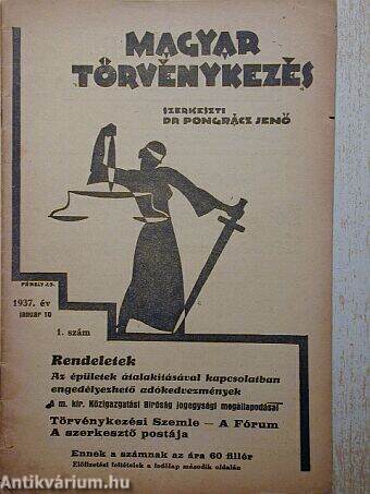 Magyar Törvénykezés 1937. január 10.