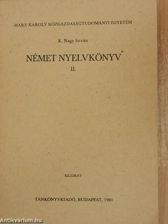 Német nyelvkönyv II.