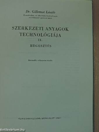 Szerkezeti anyagok technológiája II.