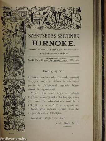 Jézus Szentséges Szivének Hirnöke 1898-1899. január-december