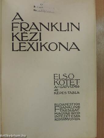 A Franklin kézi lexikona I. (töredék)