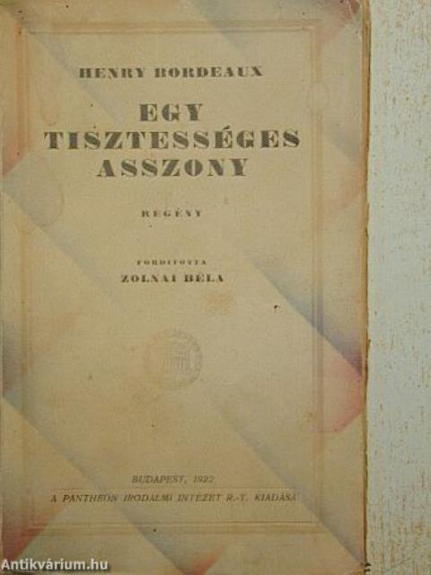 Egy tisztességes asszony