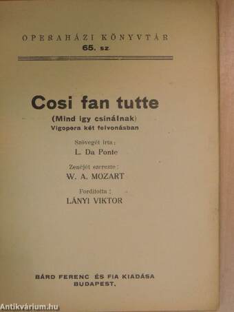 Cosi fan tutte