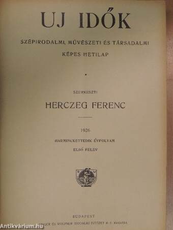 Uj Idők 1926. január-december I-II.