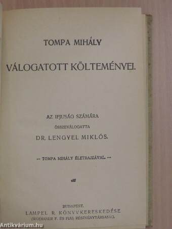 Tompa Mihály válogatott költeményei