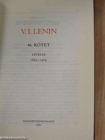 V. I. Lenin összes művei 46.