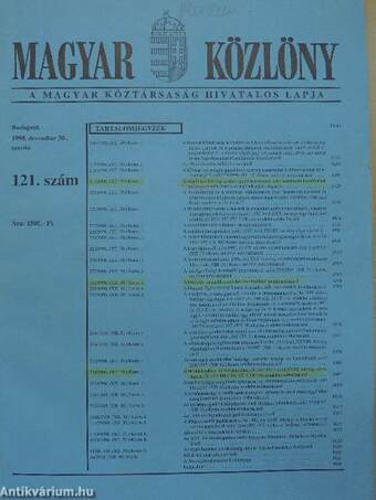 Magyar Közlöny 1998. december 30.