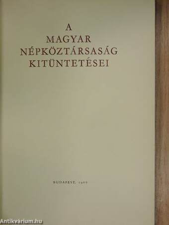 A Magyar Népköztársaság kitüntetései