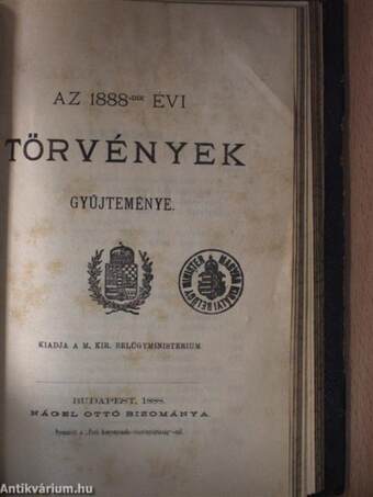 Az 1888-dik évi törvények gyüjteménye