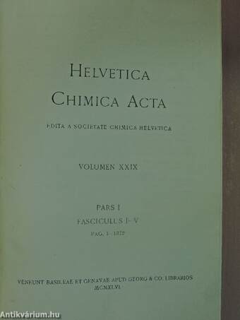 Helvetica Chimica Acta 1946. I/1-5.