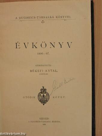Évkönyv 1896-97.