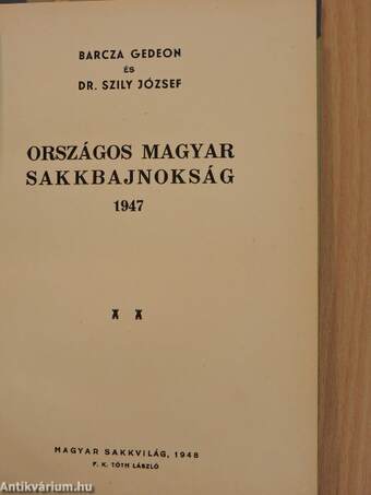 Országos Magyar Sakkbajnokság 1947.
