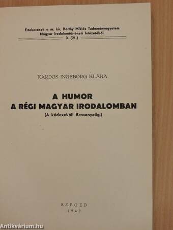 A humor a régi magyar irodalomban