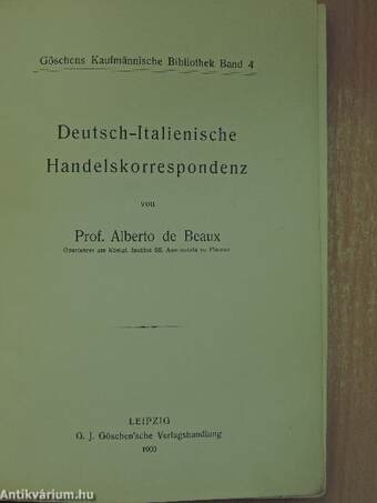 Deutsch-Italienische Handelskorrespondenz