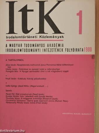 Irodalomtörténeti Közlemények 1980/1-6.