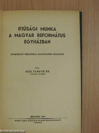 Ifjúsági munka a magyar református egyházban