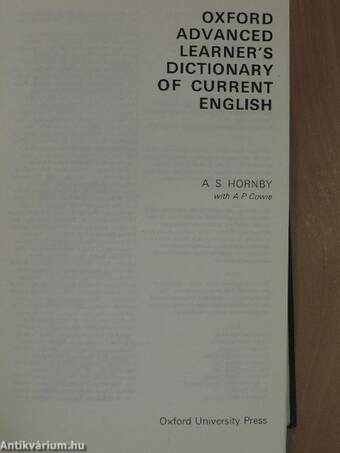 Oxford Advanced Learner's Dictionary of Current English