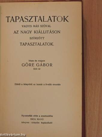 Tapasztalatok