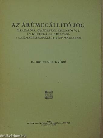 Az árúmegállító jog