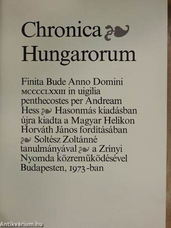 Chronica Hungarorum 1473