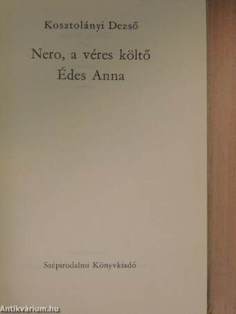 Nero, a véres költő/Édes Anna