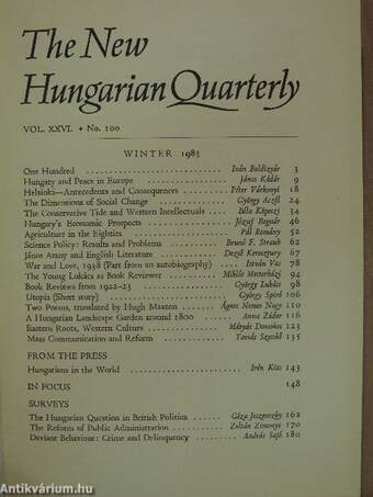 The New Hungarian Quarterly Winter 1985.