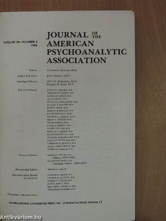 Journal of the American Psychoanalytic Association 1990/3.