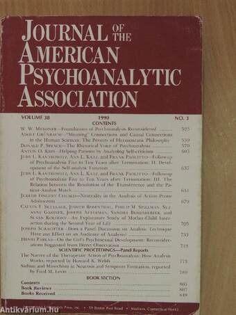 Journal of the American Psychoanalytic Association 1990/3.