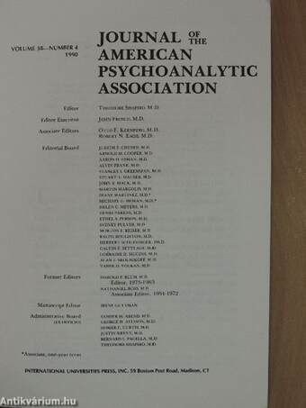 Journal of the American Psychoanalytic Association 1990/4.