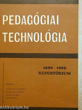 Pedagógiai Technológia 1980-1986. Repertórium