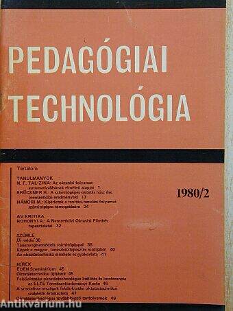 Pedagógiai Technológia 1980/2.