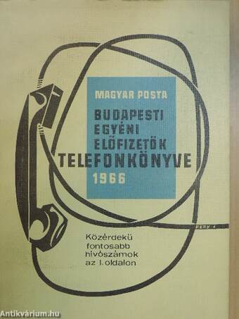 Budapesti egyéni előfizetők telefonkönyve 1966