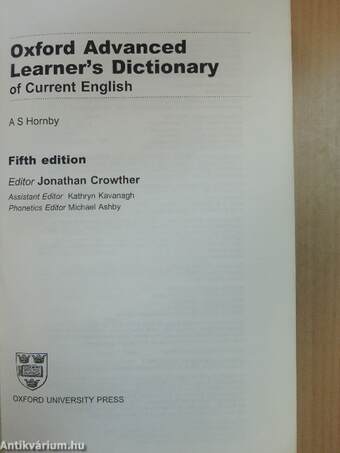 Oxford Advanced Learner's Dictionary of Current English