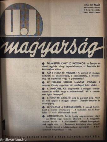 Új magyarság 1932. szeptember-1933. augusztus/1933. szeptember-1934. július (nem teljes évfolyam)