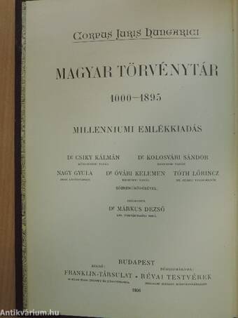 1881. évi törvényczikkek