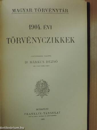 1904. évi törvényczikkek