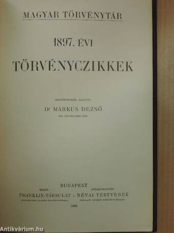 1897. évi törvényczikkek