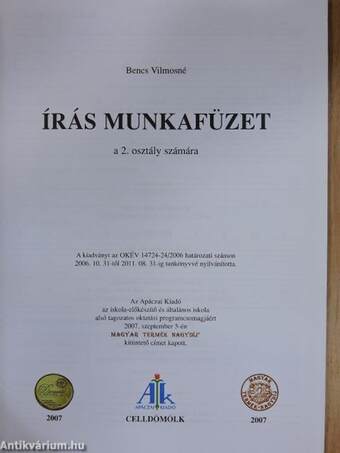 Írás munkafüzet