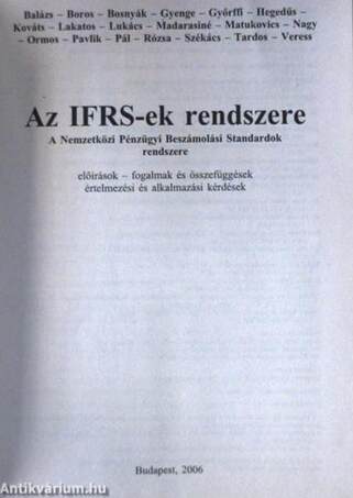 Nemzetközi számvitel IFRS-ek rendszere