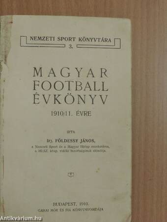 Magyar football évkönyv 1910/11. évre