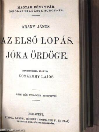 Olasz elbeszélők tára II./Szép angyalka/Kis képek/Az első lopás/Jóka ördöge/Szemelvények Arany János Toldi szerelme czímű eposzából/János király/Hamlet dán királyfi/Utolsó szerelem és egyéb elbeszélések