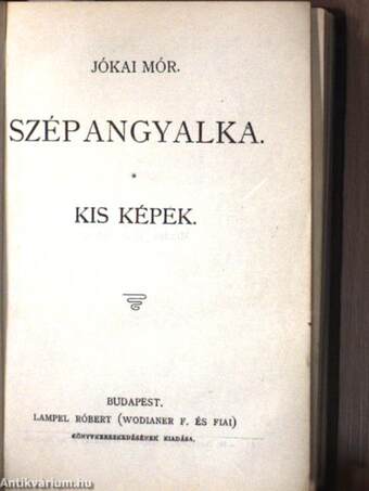 Olasz elbeszélők tára II./Szép angyalka/Kis képek/Az első lopás/Jóka ördöge/Szemelvények Arany János Toldi szerelme czímű eposzából/János király/Hamlet dán királyfi/Utolsó szerelem és egyéb elbeszélések