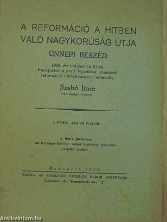 A reformáció a hitben való nagykorúság útja