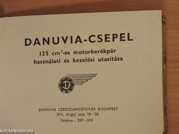 Danuvia-Csepel-125 cm3-es motorkerékpár használati és kezelési utasítása