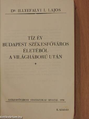 Tíz év Budapest székesfőváros életéből a világháború után