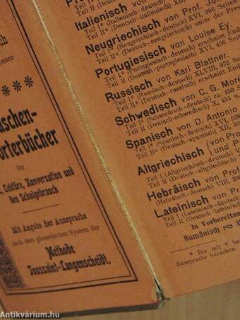 Taschenwörterbuch der französischen und deutschen Sprache/Das deutsche Zeitwort I-II.